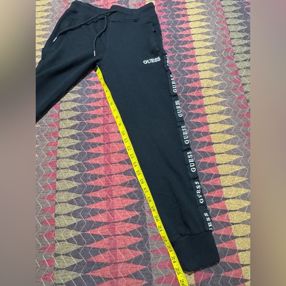 Guess Women M Black Logo Strips Drawstring Joggers - Picture 4 of 10
